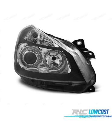 FARI PER RENAULT CLIO 05-09 ANGEL EYES FONDO NERO CROMATO