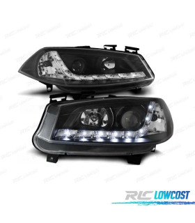 FARI PER RENAULT MEGANE 02-05 LUCE DIURNA A LED FONDO NERO
