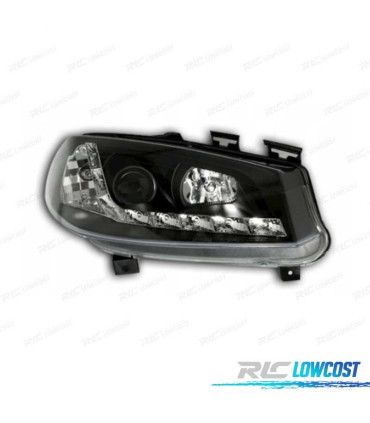 FARI PER RENAULT MEGANE 02-05 LUCE DIURNA A LED FONDO NERO