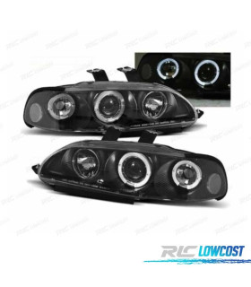 FARI PER HONDA CIVIC 92-95 ANGEL EYES SFONDO NERO