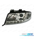 FARI PER AUDI A6 4B 01-04 LUCE DIURNA A LED FONDO CROMATO