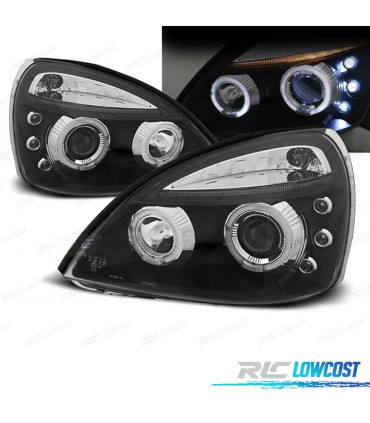 FARI PER RENAULT CLIO 01-05 ANGEL EYES FONDO CCFL NERO