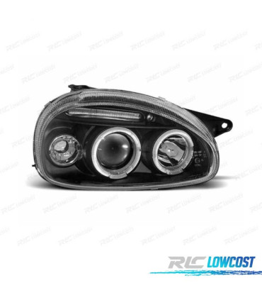 FARI PER OPEL CORSA B 93-00 ANGEL EYES FONDO NERO