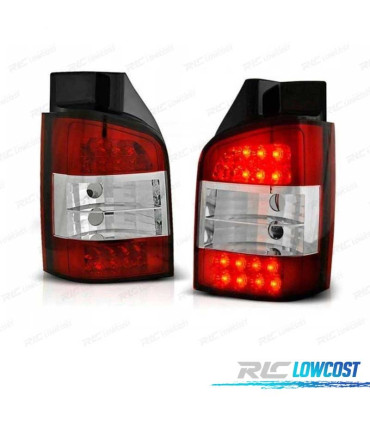 FANALI PER VOLKSWAGEN VW TRANSPORTER T5 1P 03-09 LED ROSSO CROMATO