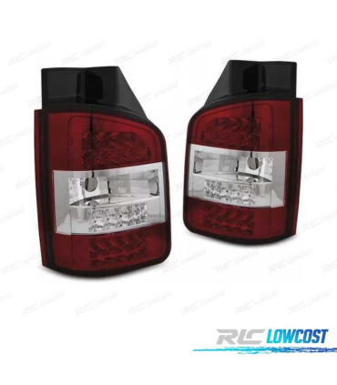 FANALI PER VOLKSWAGEN VW TRANSPORTER T5 1P 03-09 LED ROSSO CROMATO