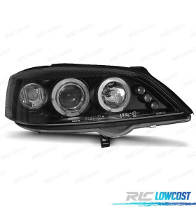 FARI PER OPEL ASTRA G 97-04 ANGEL EYES LED FONDO NERO