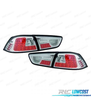FANALI PER MITSUBISHI LANCER SEDAN 08- LED FONDO CROMATO