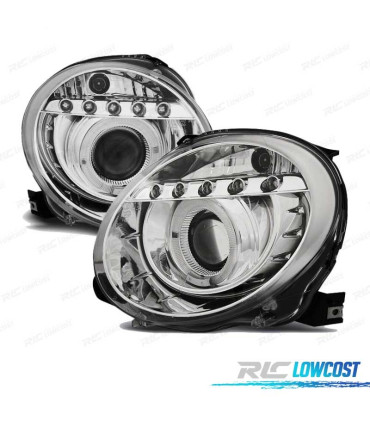 FARI FIAT 500 07-15 LUCE DIURNA OCCHI ANGEL FONDO CROMATO