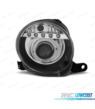 FARI FIAT 500 07-15 LUCE DIURNA OCCHI ANGELLO FONDO NERO