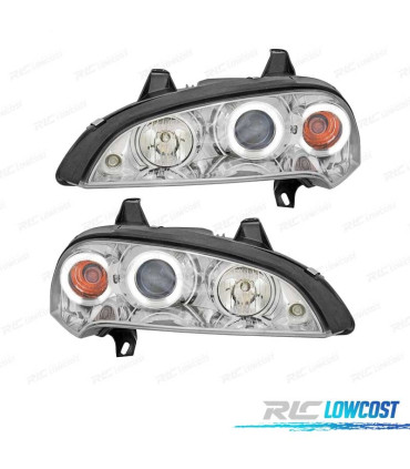 FARI PER OPEL TIGRA 95-03 ANGEL EYES CCFL FONDO CROMATO