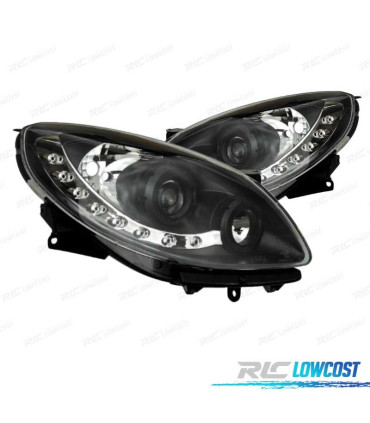 FARI RENAULT TWINGO 07-11 LUCE DIURNA A LED FONDO NERO