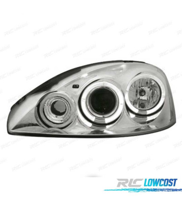 FARI OPEL CORSA C 00-06 OCCHI ANGELI CCFL FONDO CROMATO