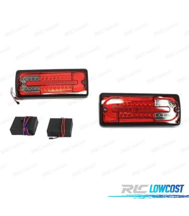 FANALI PER MERCEDES CLASSE G W463 89-13 COLORE ROSSO FUMÉ FULL LED