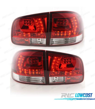 FANALI VOLKSWAGEN VW TOUAREG 02-10 LED ROSSO CROMATO