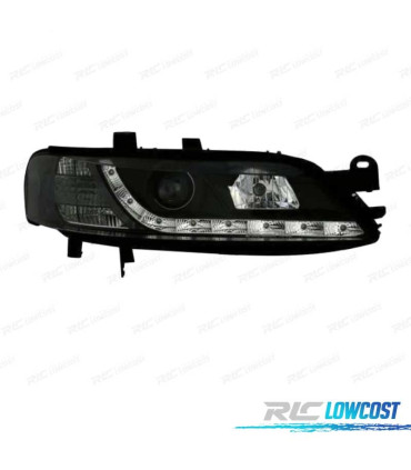 FARI PER OPEL VECTRA B 96-98 LUCE DIURNA A LED FONDO NERO