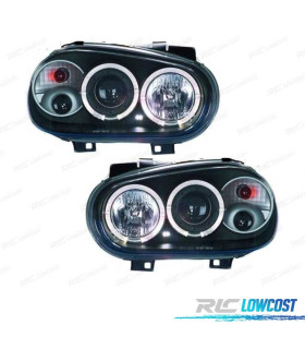FARI PER VOLKSWAGEN VW GOLF 4 CCFL ANGEL EYES FONDO NERO 97-03