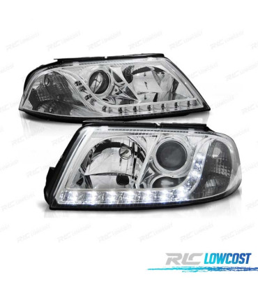 FARI VOLKSWAGEN VW PASSAT 3BG 00-05 LUCE DIURNA FONDO CROMATO