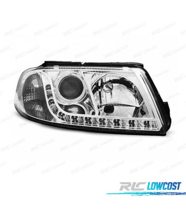 FARI VOLKSWAGEN VW PASSAT 3BG 00-05 LUCE DIURNA FONDO CROMATO