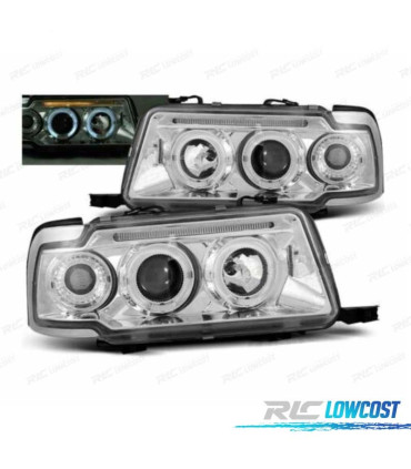 FARI PER AUDI 80 91-94 ANGEL EYES FONDO CROMATO