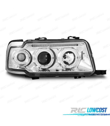 FARI PER AUDI 80 91-94 ANGEL EYES FONDO CROMATO