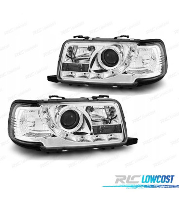 FARI AUDI 80 91-94 LUCE DIURNA FONDO CROMATO