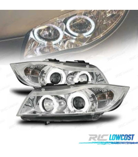 FARI BMW E90 91 05-08 OCCHI ANGELI FONDO CROMATO