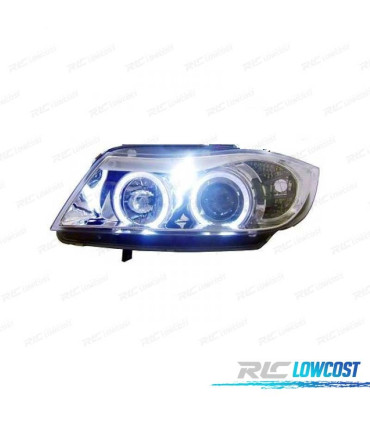 FARI BMW E90 91 05-08 OCCHI ANGELI FONDO CROMATO