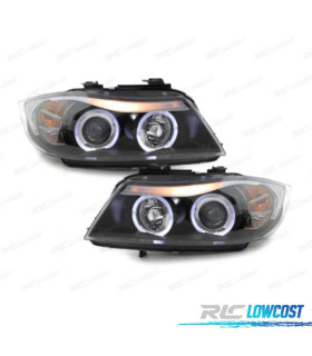 FARI BMW E90 91 05-08 OCCHI ANGELI SFONDO NERO