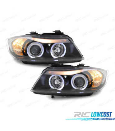 FARI BMW E90 91 05-08 OCCHI ANGELI SFONDO NERO