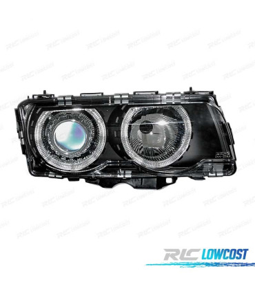 FARI BMW SERIE 7 E38 98-01 ANGEL EYES HALOGENI SFONDO NERO