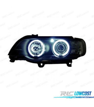 FARI BMW X5 E53 99-03 ANGEL EYES CCFL FONDO NERO