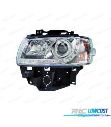 FARI VOLKSWAGEN VW T4 CARAVELLE MULTIVAN 97-03 LUCE DIURNA FONDO CROMATO