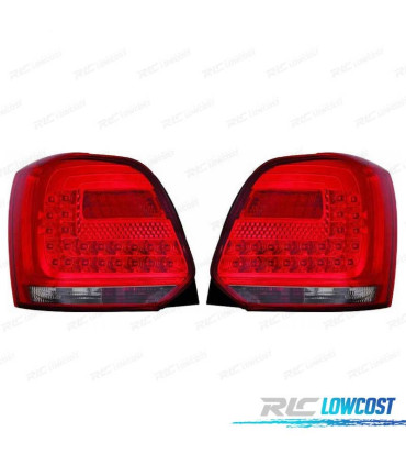 FANALI VOLKSWAGEN VW POLO 6R 09-14 LED ROSSO AFFUMICATO