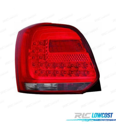 FANALI VOLKSWAGEN VW POLO 6R 09-14 LED ROSSO AFFUMICATO