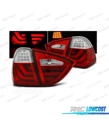 FANALI BMW E91 TOURING 05-08 LIGHTBAR A LED ROSSO CROMATO