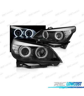 FARI XENON BMW E60 03-04 ANGEL EYES CCFL FONDO NERO