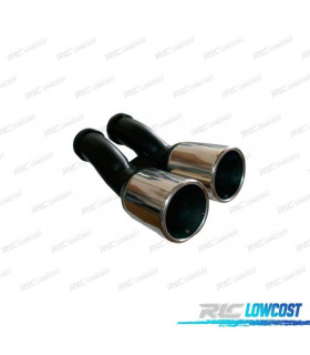 DOPPIO TERMINALE DI SCARICO TONDO IN ACCIAIO INOX SEAT AUDI VOLKSWAGEN VW TDI