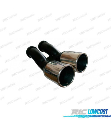 DOPPIO TERMINALE DI SCARICO TONDO IN ACCIAIO INOX SEAT AUDI VOLKSWAGEN VW TDI