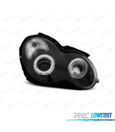 FARI MERCEDES CLASSE C W203 00-07 ANGEL EYES CCFL FONDO NERO
