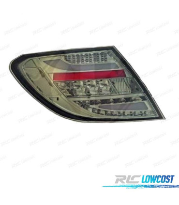FANALI MERCEDES CLASSE C W204 07-11 LED FONDO CROMATO AFFUMICATO