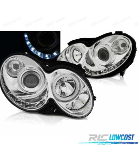 FARI MERCEDES CLASSE CLK W209 02-09 LUCE DIURNA FONDO CROMATO