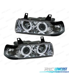 FARI BMW E36 92-98 ANGEL EYES CCFL FONDO CROMATO