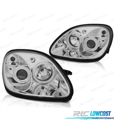 FARI MERCEDES CLASSE SLK R170 96-04 OCCHI ANGEL FONDO CROMATO