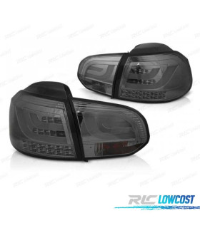 FANALI VOLKSWAGEN VW GOLF 6 08-12 BARRE LUMINOSE A LED FONDO CROMATO FUMÉ