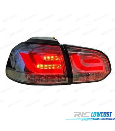 FANALI VOLKSWAGEN VW GOLF 6 08-12 BARRE LUMINOSE A LED FONDO CROMATO FUMÉ