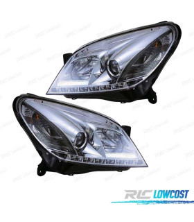 FARI OPEL ASTRA H 04-09 LUCE DIURNA LED FONDO CROMATO