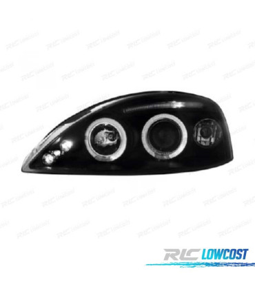 FARI PER OPEL CORSA C 00-06 ANGEL EYES LED FONDO NERO