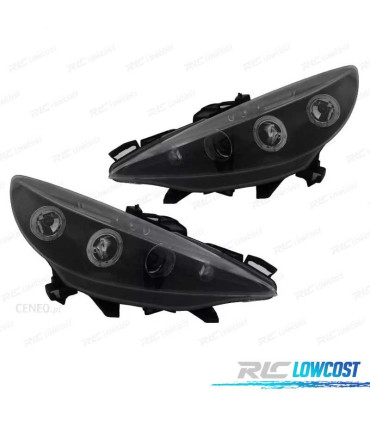 FARI PEUGEOT 207 06-12 OCCHI ANGELICI SFONDO NERO