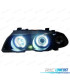FARI BMW E46 4 PORTE 98-01 ANGEL EYES CCFL FONDO NERO H1 H1