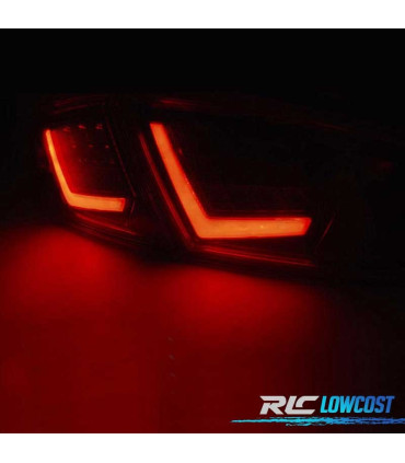 FANALI PER SEAT LEON 1P 09-12 LIGHT BAR ROSSO AFFUMICATO